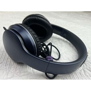 LORELEI X6 Wired Over-Ear Headphones w/ Mic, Lightweight Foldable, Navy Blue